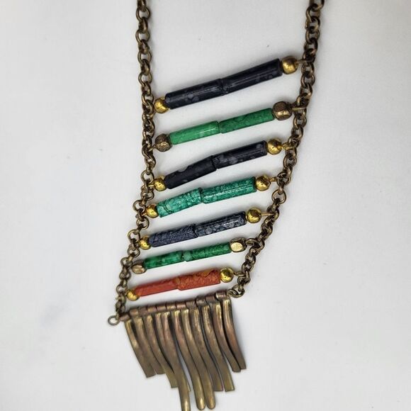 Multicolor Beaded Chain Necklace - Picture 1 of 7